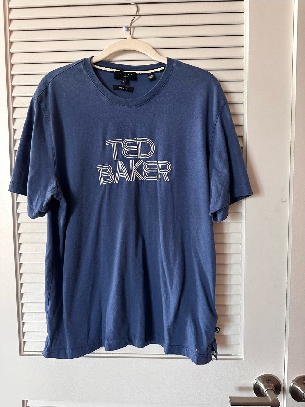 Ted Baker Navy Blue Logo Short-Sleeve Crewneck Tee